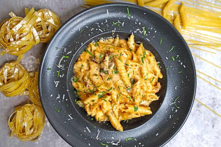 A bowl of carbonara with guanciale and pecorino, the pasta dish Rome is best known for