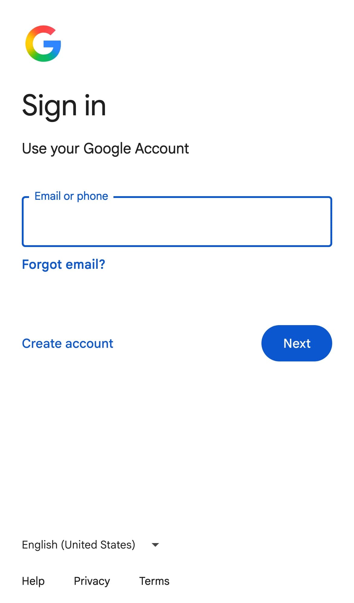 Opening Google My Maps in a phone browser while signed out returns a Google account sign in page reading Use your Google Account, with an email or phone field, rather than any map interface
