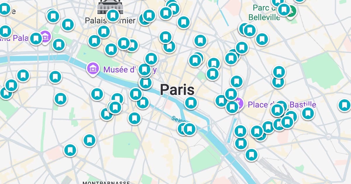 Top 100 Restaurants in Paris